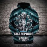 N.F.L Philadelphia Eagles Super Bowl LII Champions 3D All Over Print Hoodie